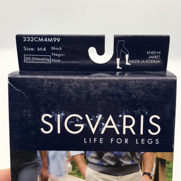 Sigvaris Men’s Black Cotton Medical Compression Sock’s - Picture 2 of 7